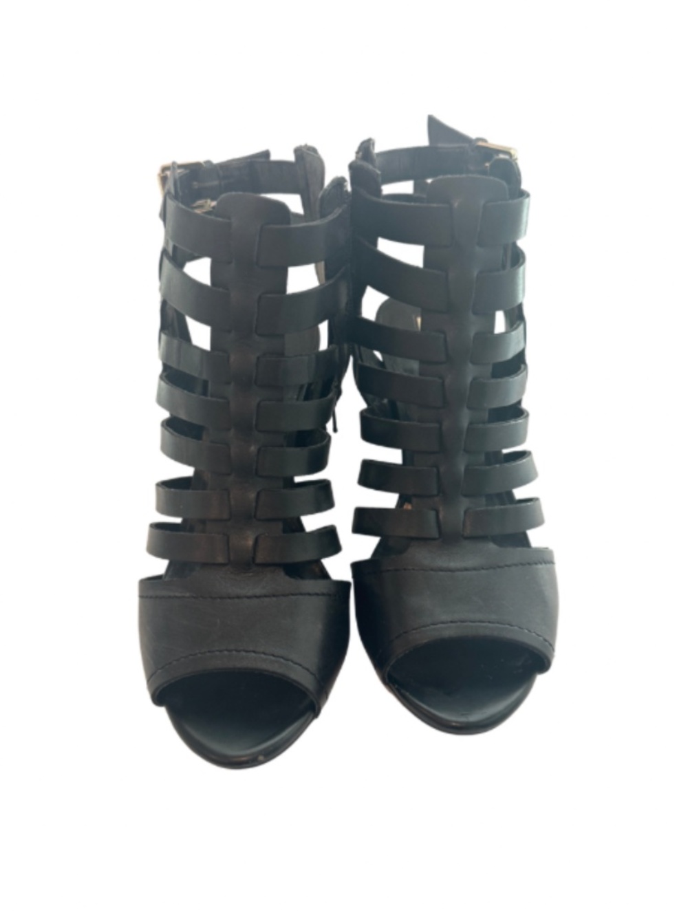 Audrey Brooke Black Cage Heels – Bold & Sophisticated - Size 8